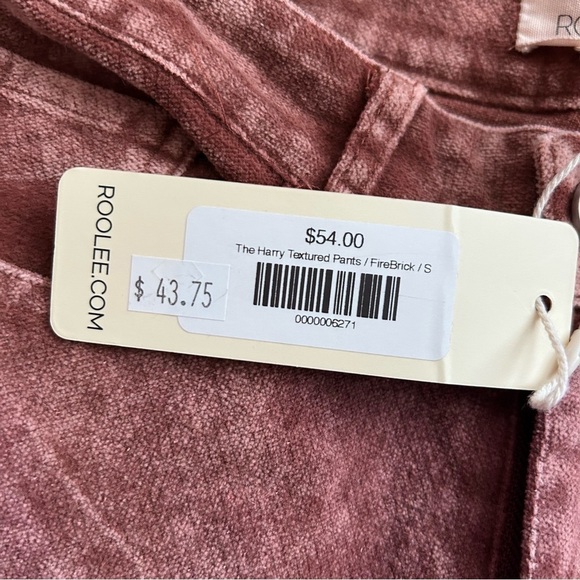 NWT Roolee The Harry Textured Pants in Fire Brick Sz S - Picture 7 of 7